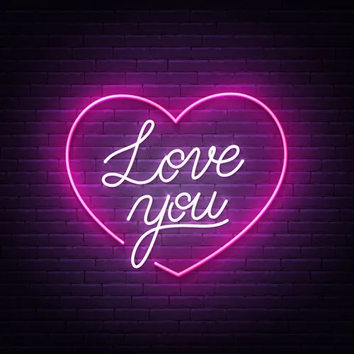 Pink Love You Neon Sign - Custom Socks Now