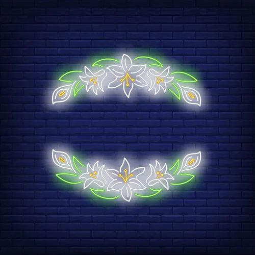 White Flower Neon Sign - Custom Socks Now