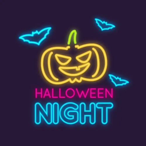 Pumpkin Halloween Night Neon Sign - Custom Socks Now
