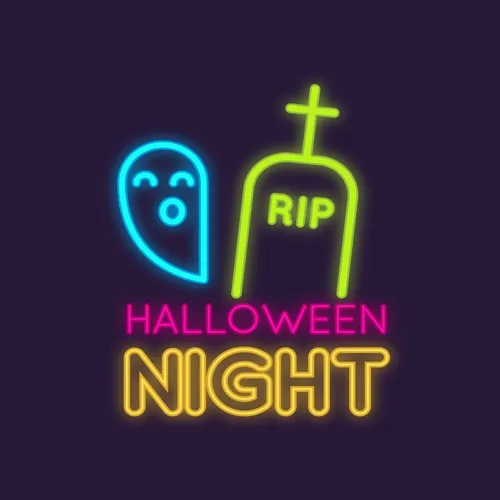 RIP Ghost Halloween Night Neon Sign - Custom Socks Now