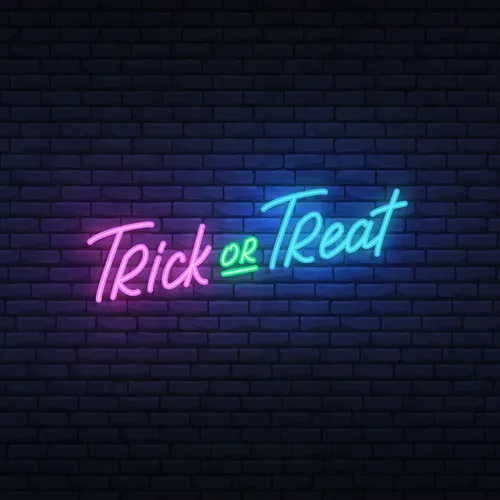 Trick or Treat Lettering Neon Sign - Custom Socks Now