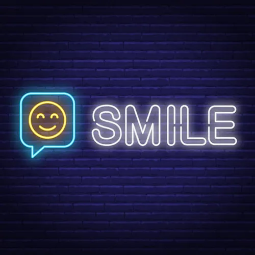Smile Neon Sign - Custom Socks Now
