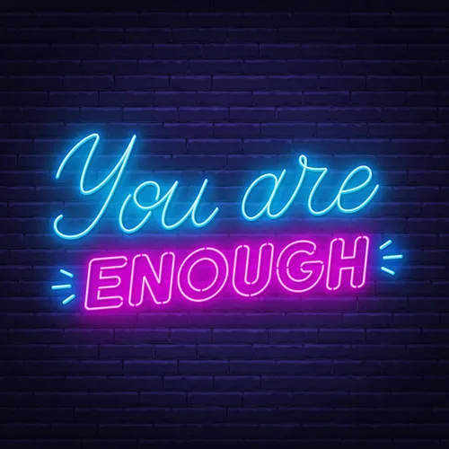You Are Enough Neon Sign - Custom Socks Now