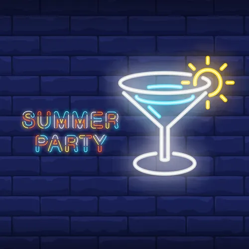 Summer Party Neon Sign - Custom Socks Now