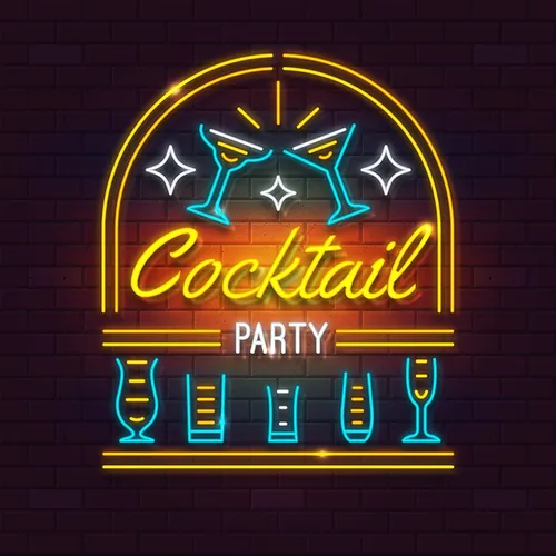 Cocktail Party Neon Sign - Custom Socks Now