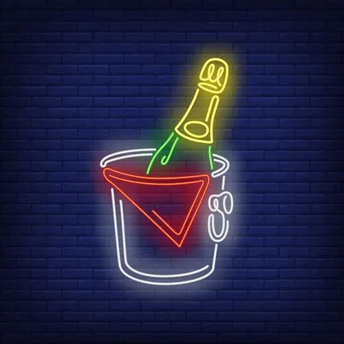 Wine in Ice Bucket Neon Sign - Custom Socks Now