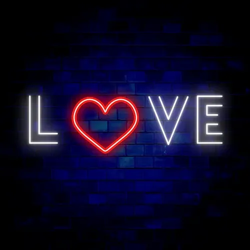 Love Heart Neon Sign - Custom Socks Now