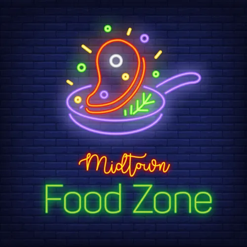 Midtown Food Zone Neon Sign - Custom Socks Now