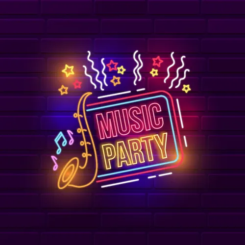 Music Party Neon Sign - Custom Socks Now