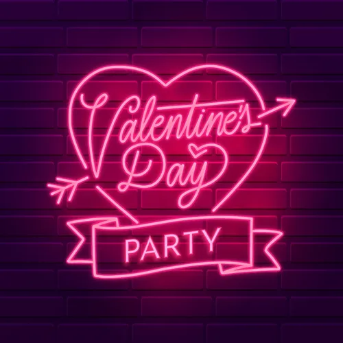 Valentines Day Party Neon Sign - Custom Socks Now