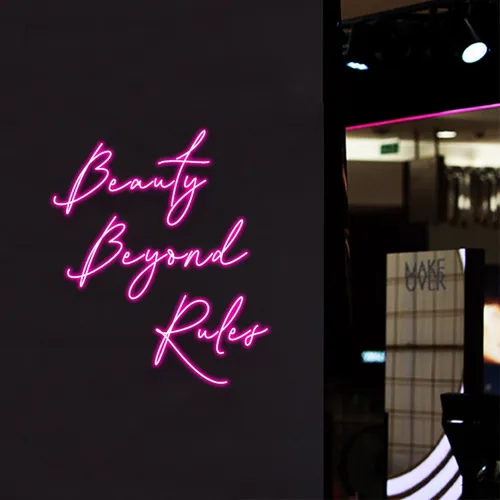 Beauty Beyond Rules Neon Sign - Custom Socks Now
