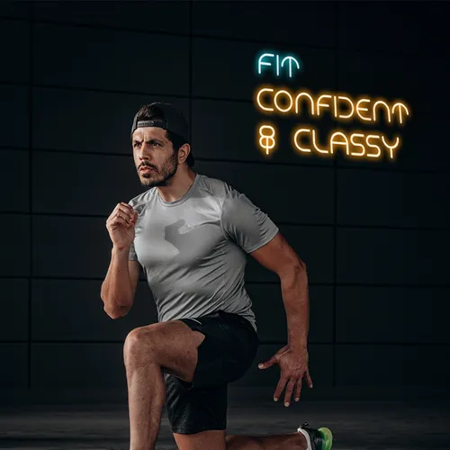 Fit Confident Classy Neon Sign - Custom Socks Now