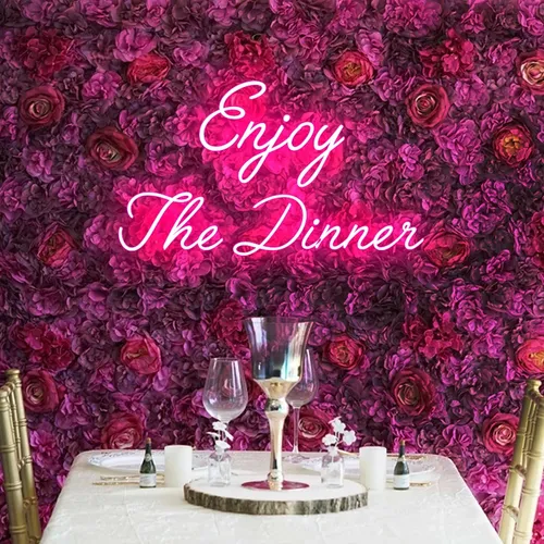 Enjoy The Dinner Neon Sign - Custom Socks Now