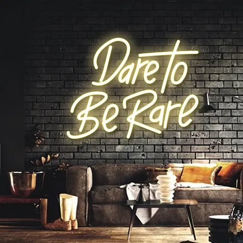 Dare to Be Rare Neon Sign - Custom Socks Now