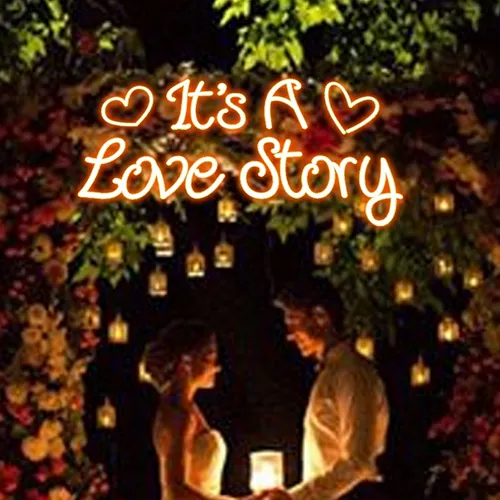 It's A Love Story Neon Sign - Custom Socks Now