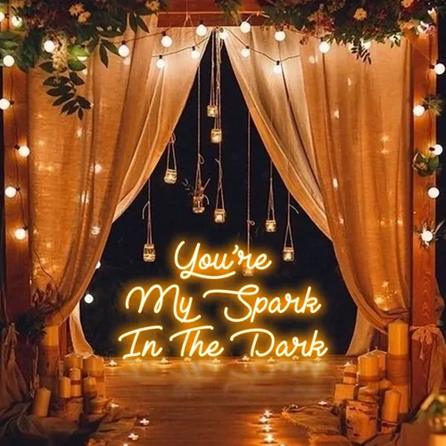 You Are My Spark in The Dark Neon Sign - Custom Socks Now