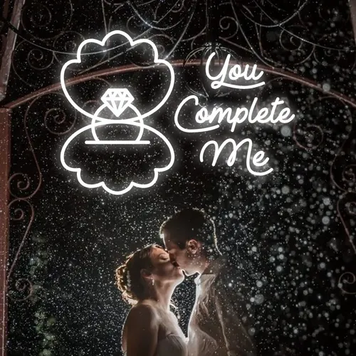 You Complete Me Neon Sign - Custom Socks Now