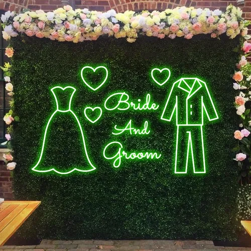 Bride and Groom Neon Sign - Custom Socks Now