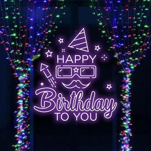 Happy Birthday Goggles  Neon Sign - Custom Socks Now