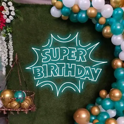 Super Birthday Neon Sign - Custom Socks Now
