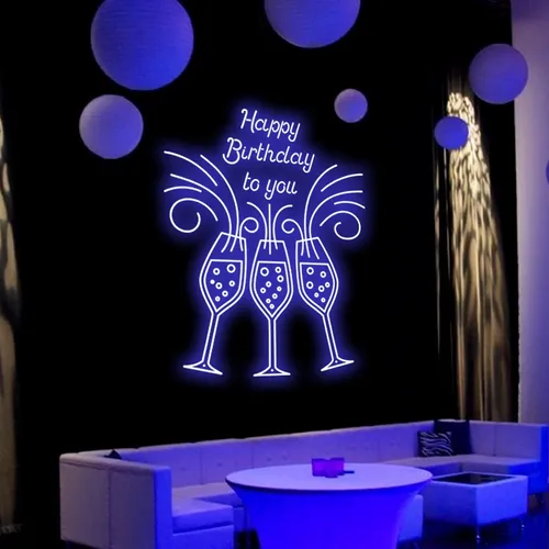 Cocktail Birthday Party Neon Sign - Custom Socks Now