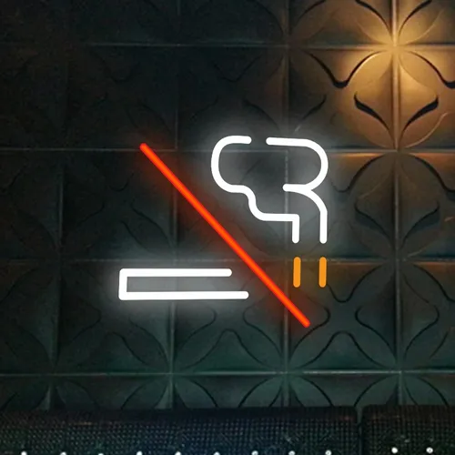 No Smoking Simple Neon Sign - Custom Socks Now