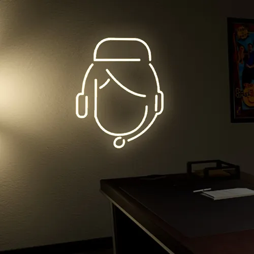 Customer Care Neon Sign - Custom Socks Now