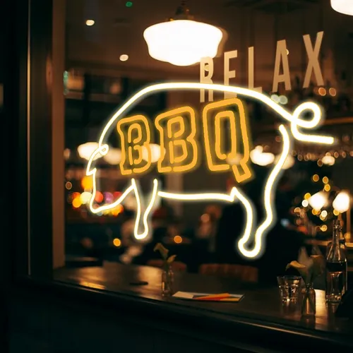BBQ Neon Sign - Custom Socks Now