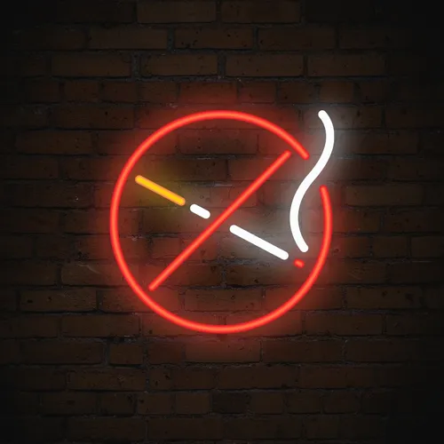 No Smoking Simple Neon Sign - Custom Socks Now