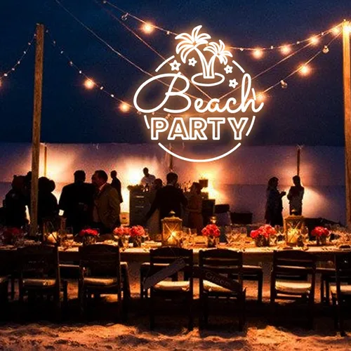 Beach Party Neon Sign - Custom Socks Now
