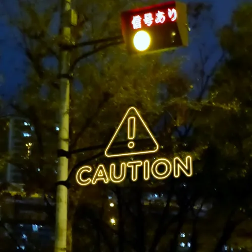 Caution Neon Sign - Custom Socks Now