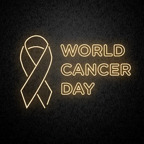 World Cancer Day Neon Sign - Custom Socks Now