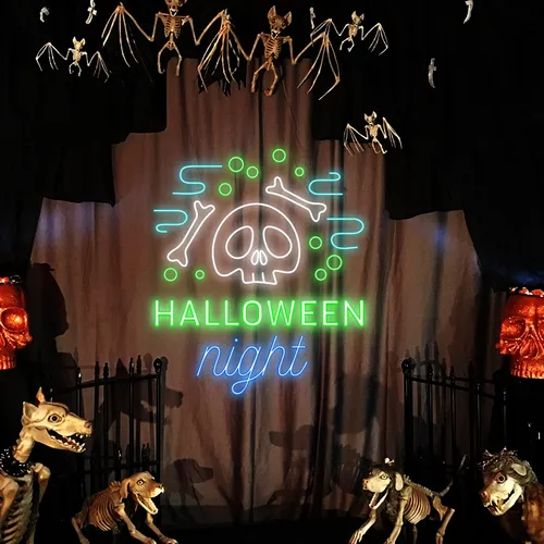 Halloween Night Neon Signs - Custom Socks Now
