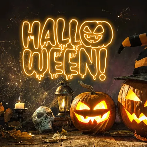 Halloween Neon Sign - Custom Socks Now