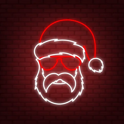 Hipster Santa Neon Sign - Custom Socks Now