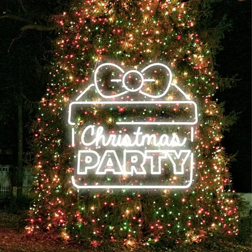 Christmas Party Gift Box Neon Sign - Custom Socks Now