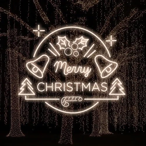Merry Christmas Bell and Tree Neon Sign - Custom Socks Now