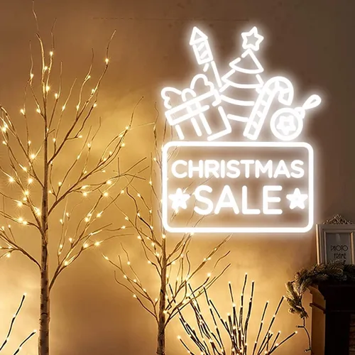 Christmas Sale Neon Sign - Custom Socks Now