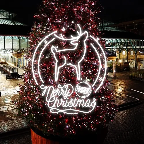 Merry Christmas Deer Head-Up Neon Sign - Custom Socks Now
