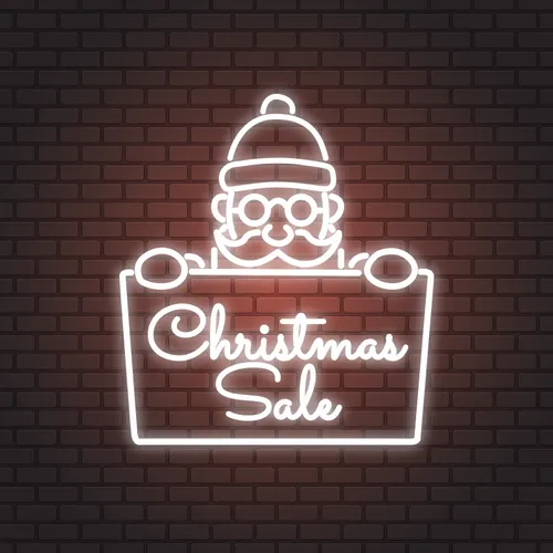 Christmas Sale Santa Neon Sign - Custom Socks Now
