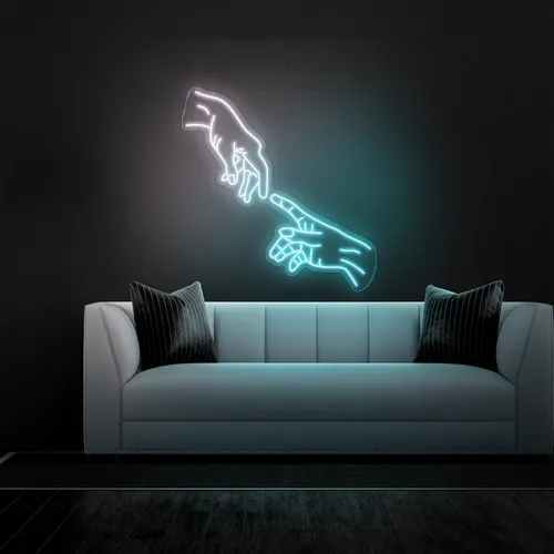 Hands Of God Neon Sign - Custom Socks Now
