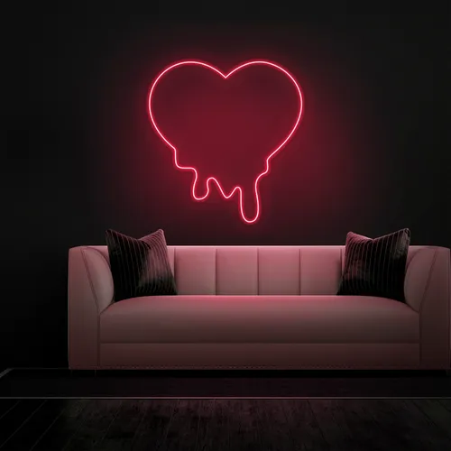 Melting Heart Neon sign - Custom Socks Now