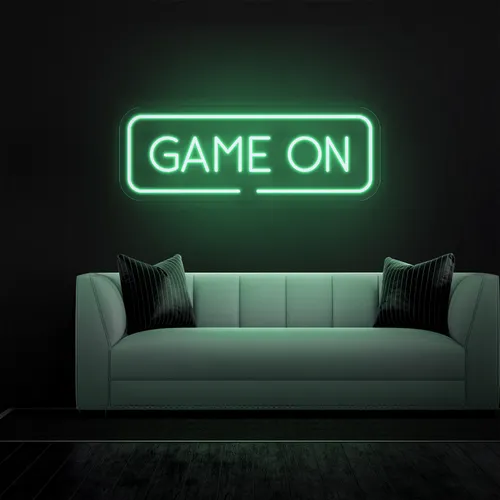 GAME ON Greeny Neon Sign - Custom Socks Now