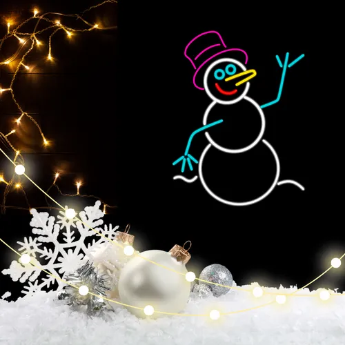 Frosty The Snowman Neon Sign - Custom Socks Now