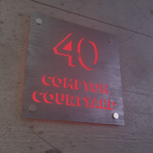 Laser Cutout Backlit Lightbox House Number - Custom Socks Now