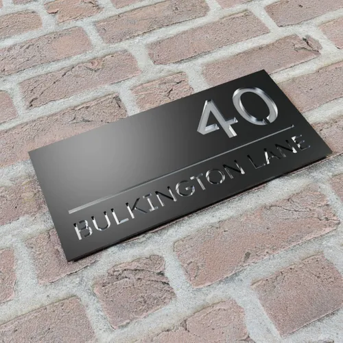 Engraved Metal House Number Sign - Custom Socks Now