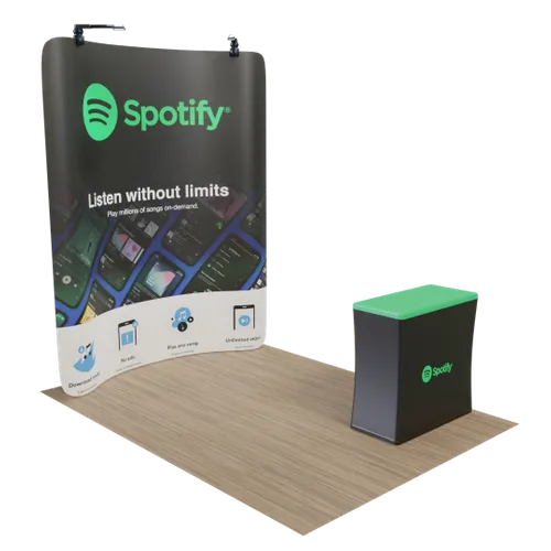 Custom Curved Zip Up Trade Show Display Backdrop Booth Stand 8' x 8' - Custom Socks Now