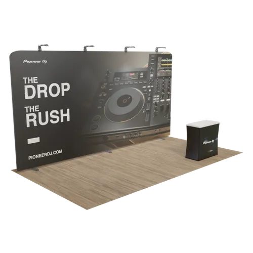 Custom Zip Up Trade Show Display 20' x 10' - Custom Socks Now