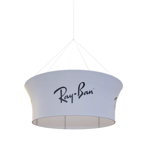 Custom Tapered Circle Personalized Trade Show Hanging Signs - Custom Socks Now