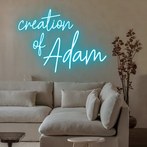 Creation Of Adam Neon Sign - Custom Socks Now